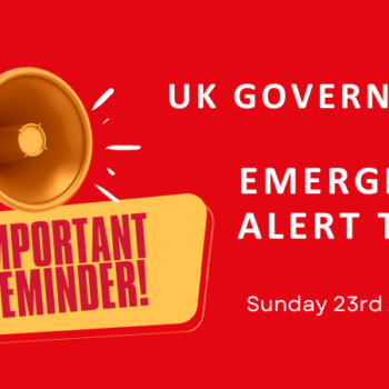 A yellow megaphone on a red background, text reads, "Important reminder!"
