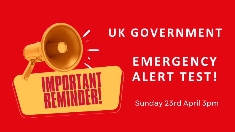 A yellow megaphone on a red background, text reads, "Important reminder!"
